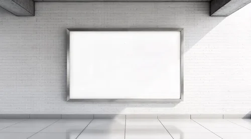 Minimalist Mockup for Billboard Display in Gallery Room