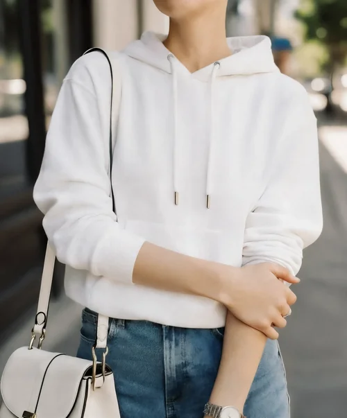 Stylish Mockup of a Woman in a Cozy Hoodie
