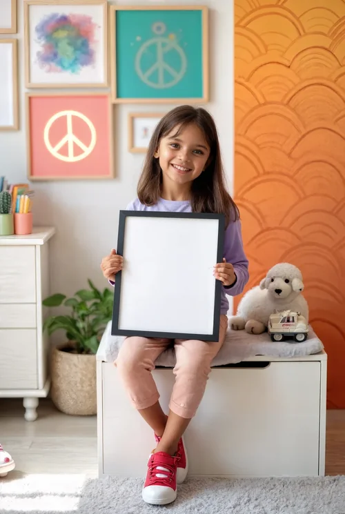 Vibrant Mockup Poster with Colorful Background and Art