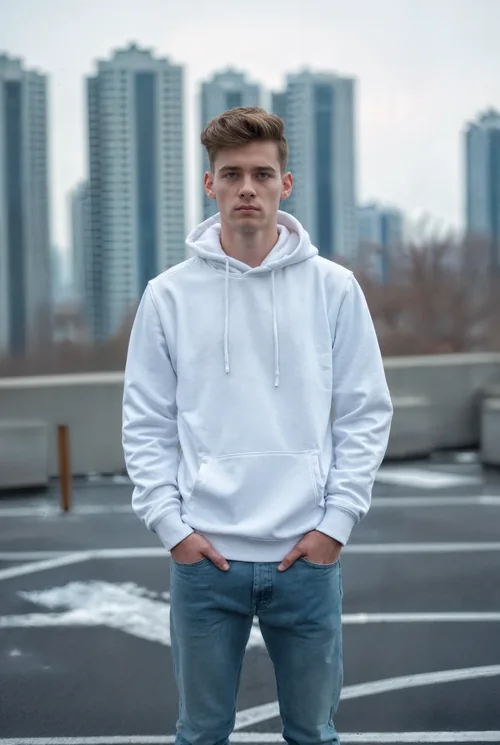 Urban Hoodie Mockup with Soft Background Colors