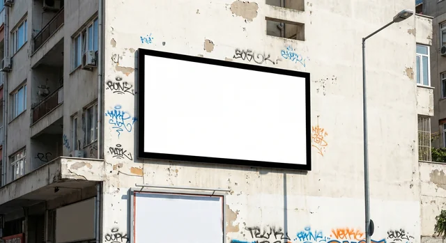 Urban Mockup Featuring Billboard in Decaying Setting