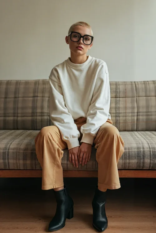 Stylish Mockup of a Casual Sweatshirt in Cozy Setting