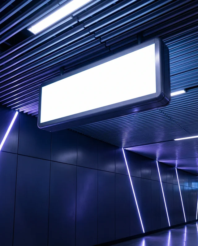 Futuristic Corridor Mockup for Billboard Display