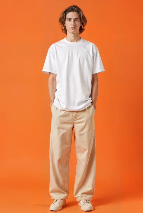 Vibrant Orange Background Mockup for Stylish T-Shirt