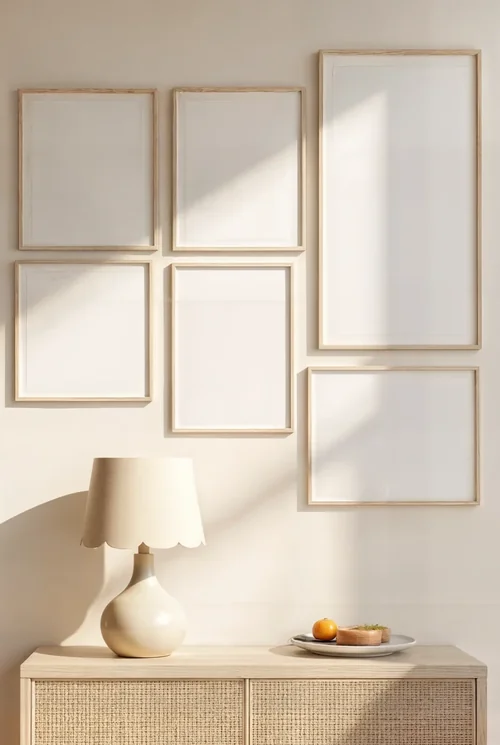 Serene Mockup Poster with Soft Colors and Minimalist Background