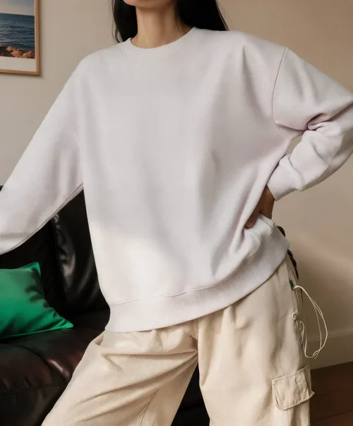 Cozy Sweatshirt Mockup in Modern Living Room