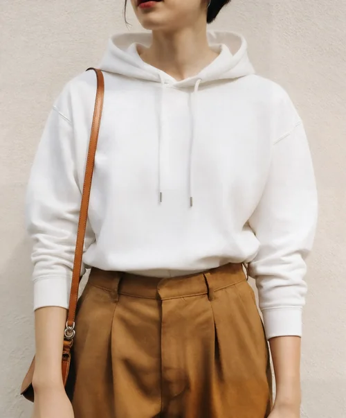 Stylish Hoodie Mockup of Young Woman in Chic Outfit