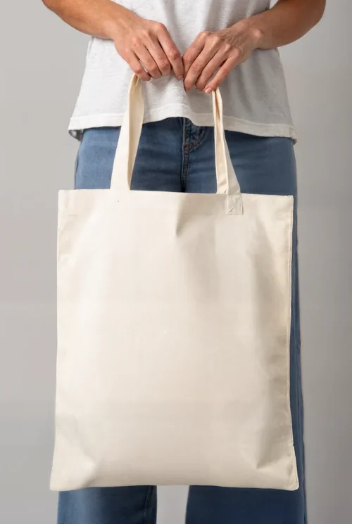 Beige Canvas Tote Bag Mockup for Stylish Displays