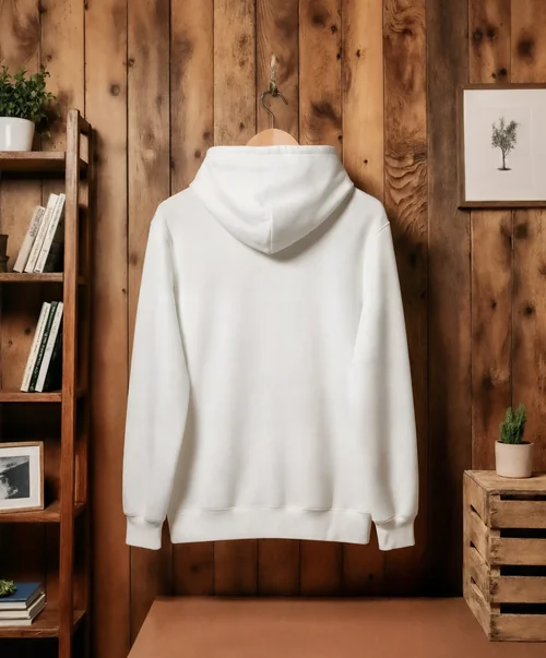 Minimalist Hoodie Mockup in Cozy Wooden Interior