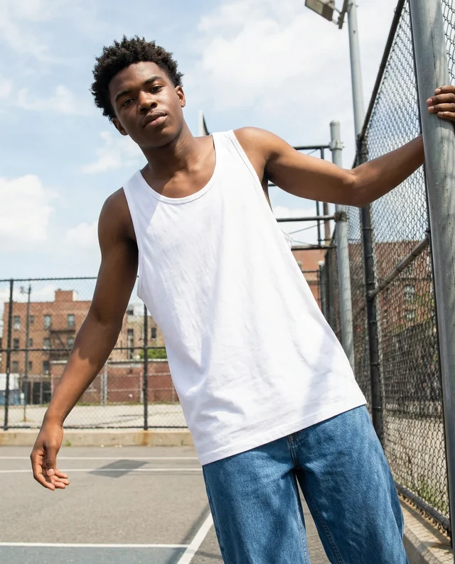 Stylish Mockup of Young Male in Casual Tank Top