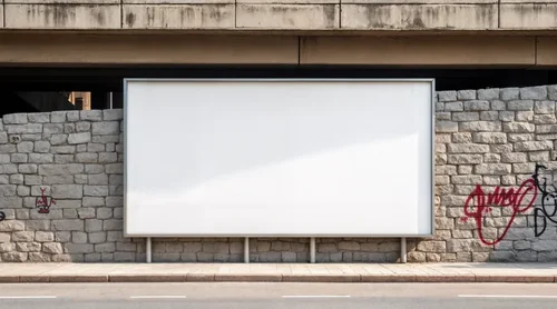 Urban Billboard Mockup with Graffiti Art