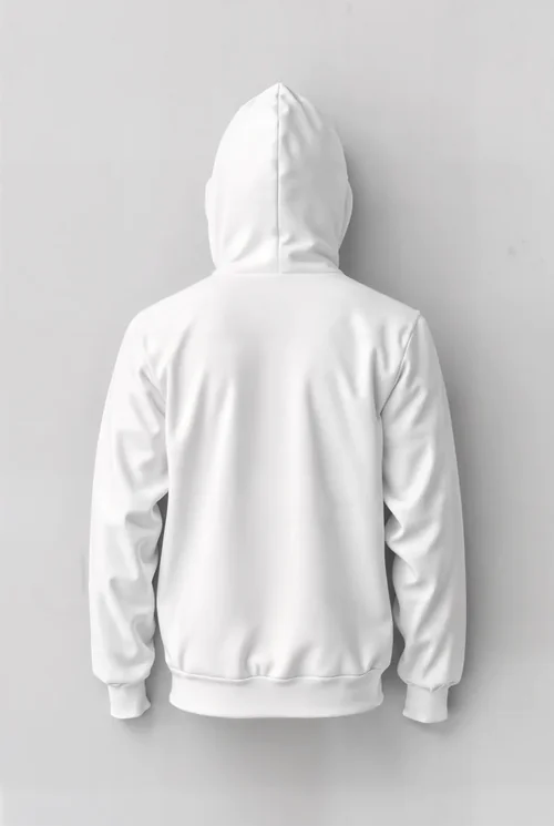 Minimalist Mockup of White Hoodie on Light Gray Background