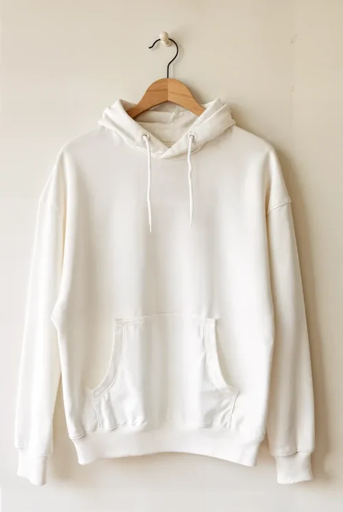 Stylish White Hoodie Mockup with Soft Background Colors
