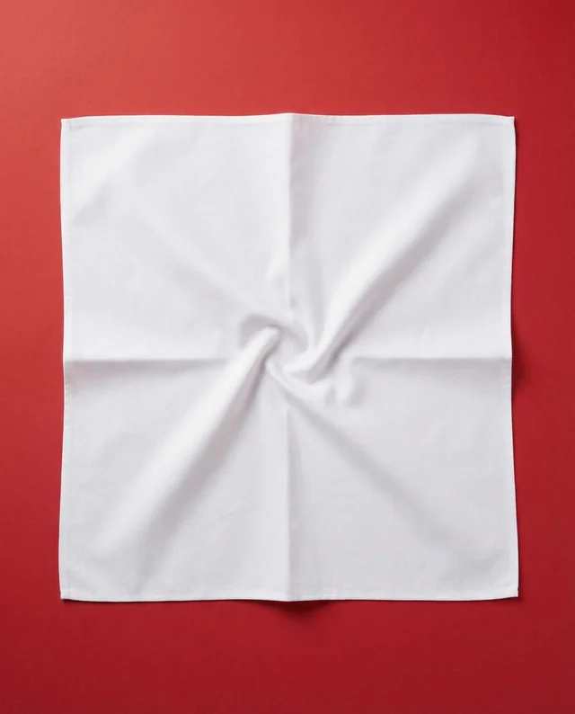 Elegant White Bandana Mockup on Vibrant Red Background