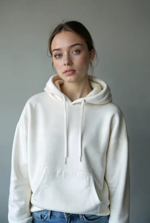 Stylish Hoodie Mockup Against Soft Gray Background