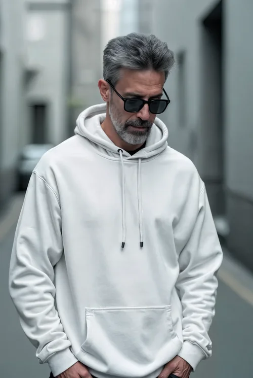 Stylish Hoodie Mockup in a Muted Urban Background