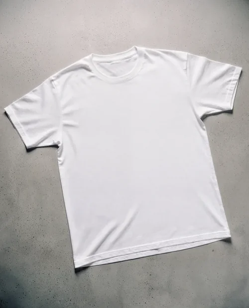 Minimalist T-Shirt Mockup on Textured Concrete Surface