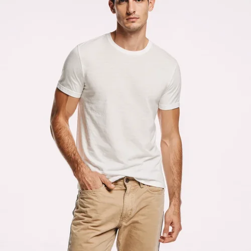 Mockup of Stylish T-Shirt Against Light Background Colors