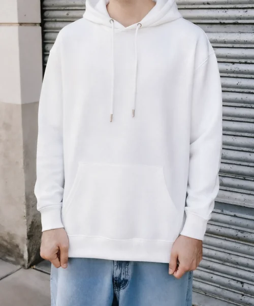 Casual Hoodie Mockup Against Urban Backdrop