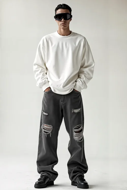 Stylish Mockup of a Young Male in a Sweatshirt