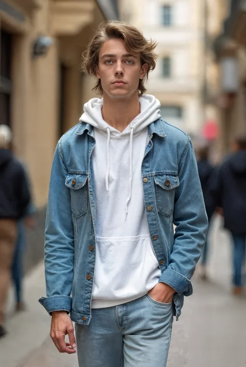 Urban Alley Mockup with Stylish Hoodie and Soft Colors