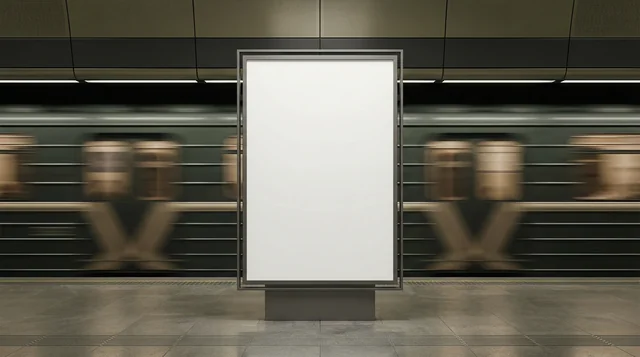 Modern Subway Station Mockup with Billboard Display