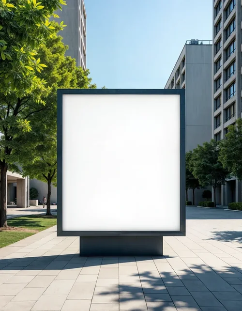 Urban Billboard Mockup: Minimalist Design in Daylight