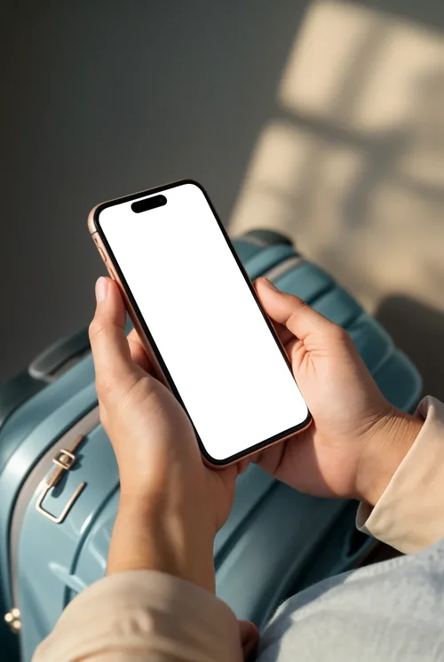 Black iPhone 16 Pro Max Mockup in Hands - Realistic Shot