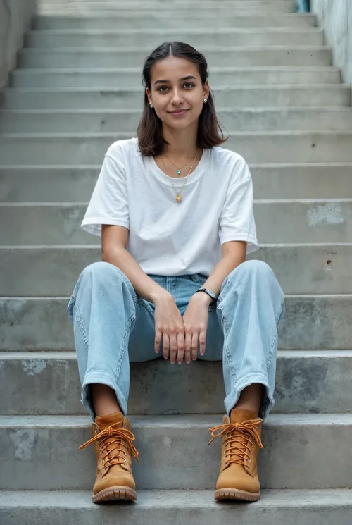 Mockup of T-Shirt in Bright Background with Soft Colors