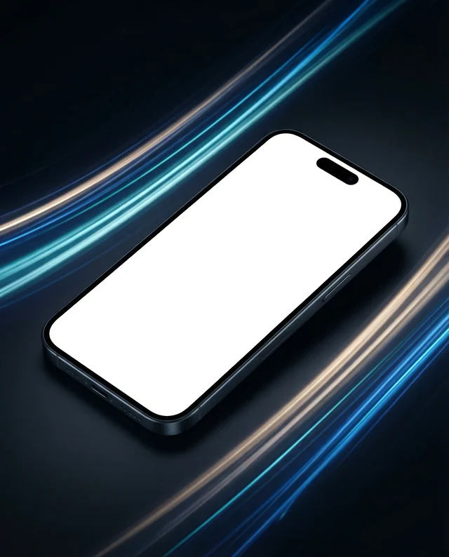 Sleek iPhone Mockup with Dynamic Background Design