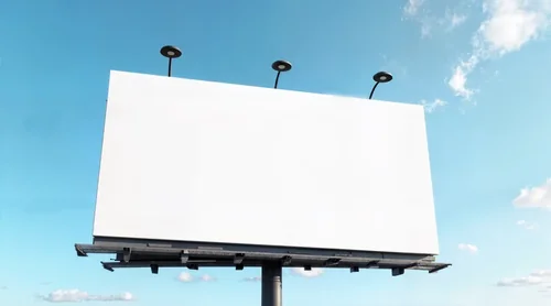 Stunning Billboard Mockup Against a Bright Blue Sky