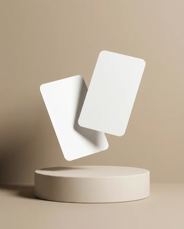 Elegant Business Card Mockup on Minimalist Pedestal