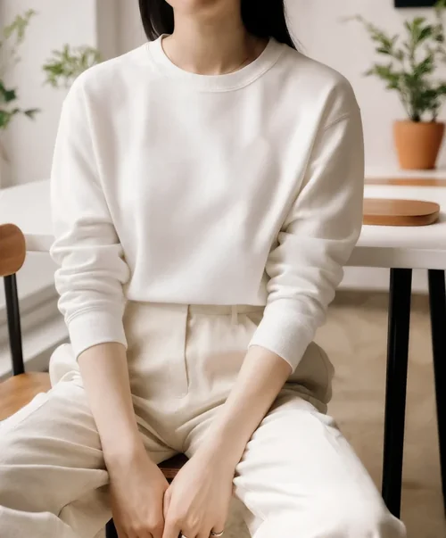 Cozy Sweatshirt Mockup in a Serene Indoor Setting