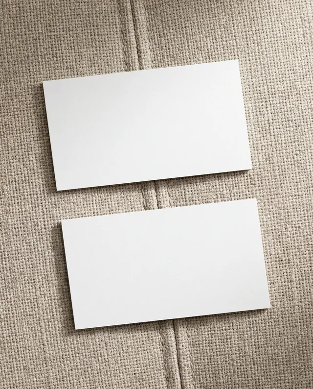 Elegant Business Card Mockup on Textured Fabric Surface