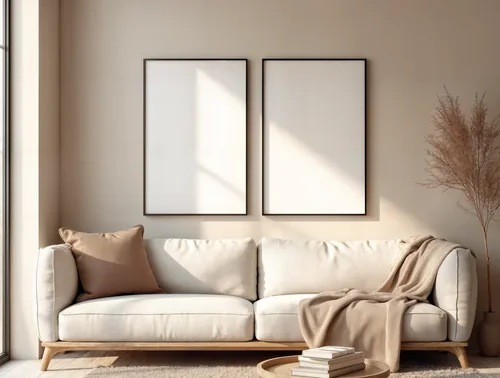 Serene Mockup Poster with Soft Beige Background and Colors