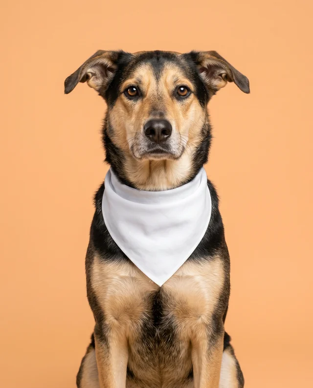 Charming Dog Bandana Mockup with Warm Background