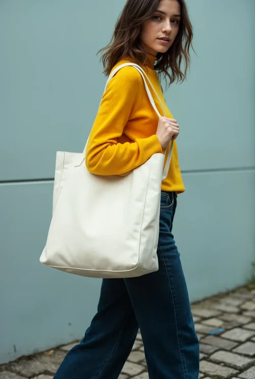 Stylish Mockup of a Tote Bag: Casual and Modern Look