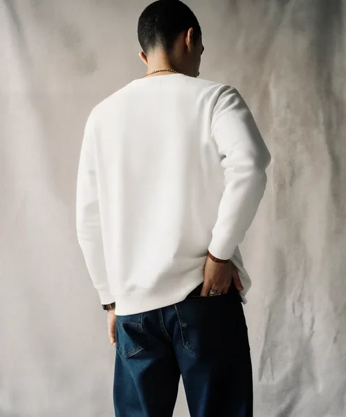 Stylish Mockup of a Person in a White Sweatshirt