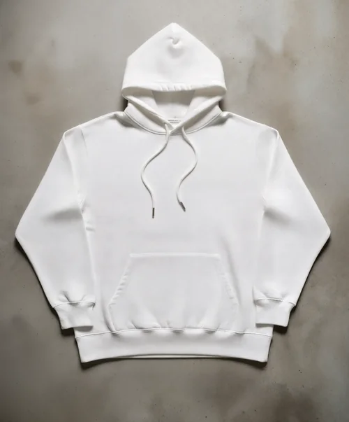 Minimalist Mockup of a Classic White Hoodie
