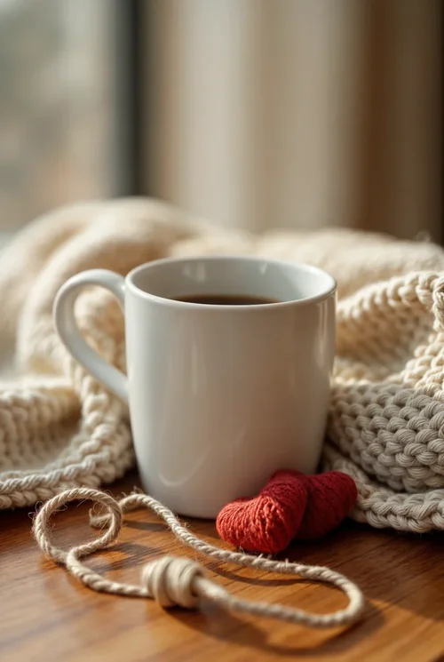 Cozy Mug Mockup with Warm Background and Natural Colors