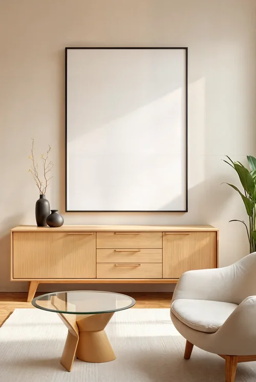 Modern Mockup Poster with Soft Beige Background and Colors