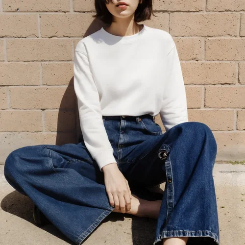 Stylish Mockup of a Young Woman in a Sweatshirt