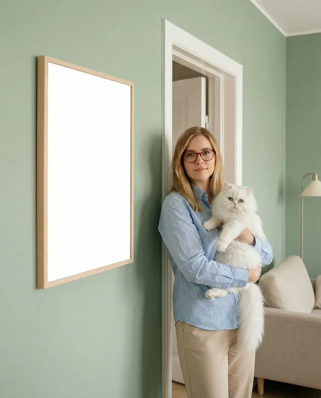 Cozy Living Room Mockup with Poster-Ready Design