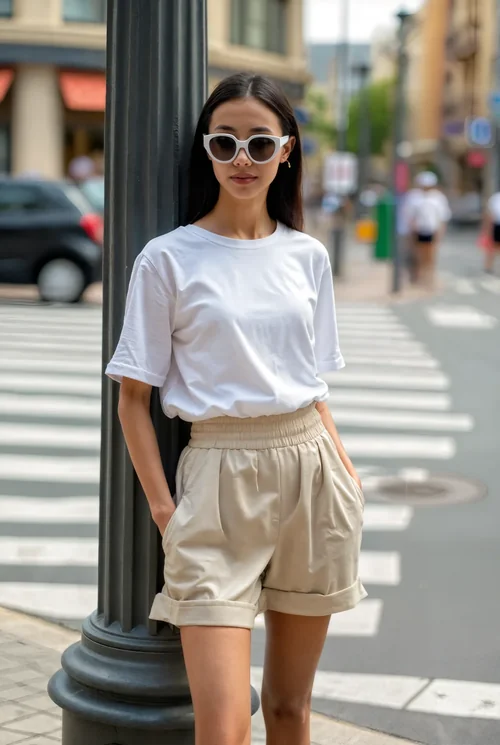 Stylish T-Shirt Mockup with Vibrant Urban Background
