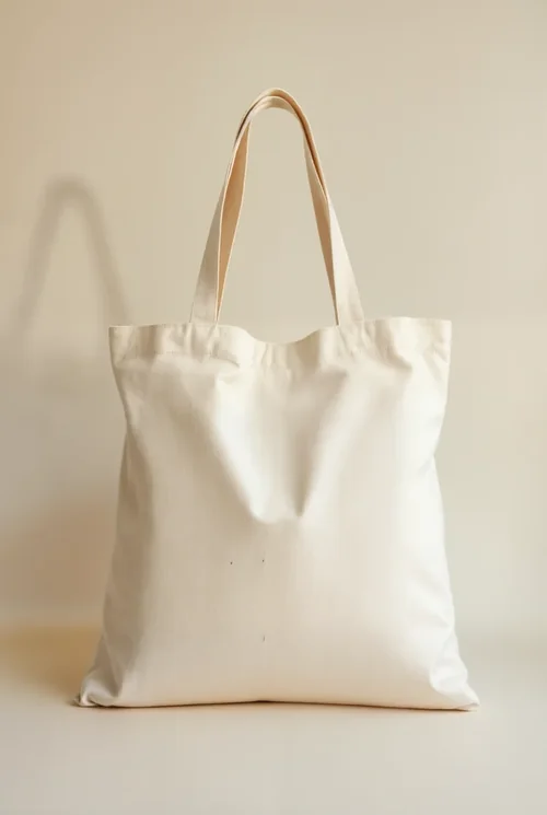 Cream Cotton Tote Bag Mockup - Simple & Elegant Design