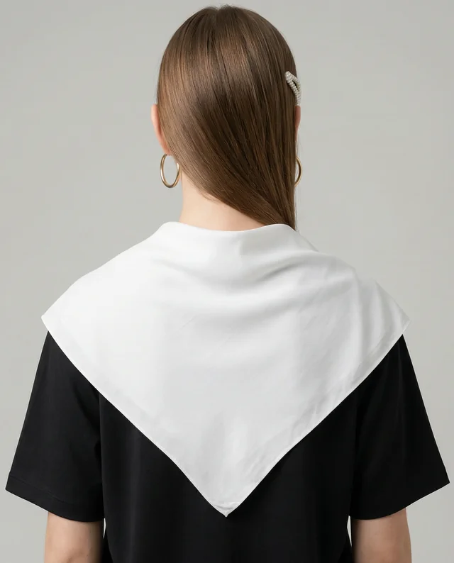 Elegant Bandana Mockup with Young Woman in Minimalist Style