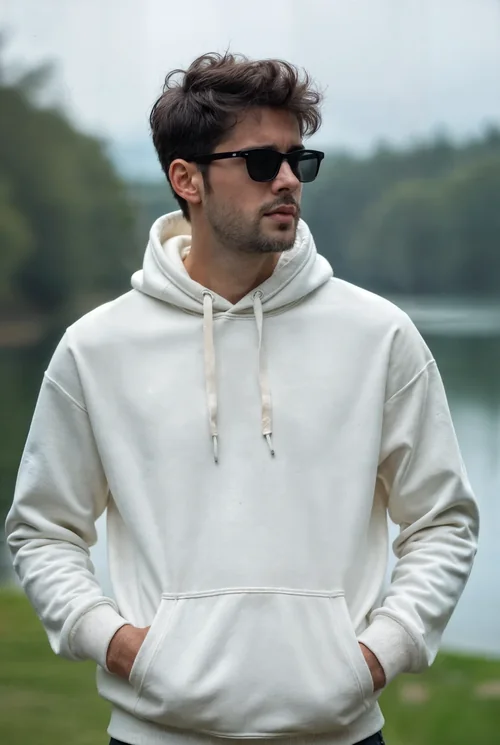 Stylish Hoodie Mockup with Lush Green Background Colors