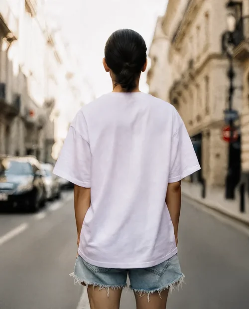 Stylish T-Shirt Mockup in a Vibrant City Setting