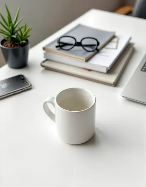 Modern Mug Mockup with Neutral Background and Soft Colors