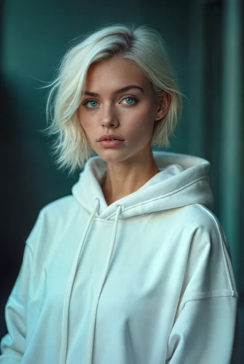 Stylish Hoodie Mockup with Teal and Dark Background Colors